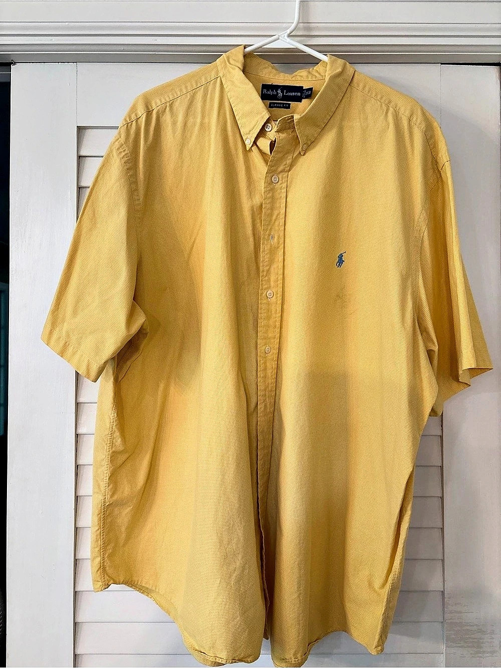 Ralph Lauren Classic Fit Men's Gingham Button Down Yellow Size 3XB